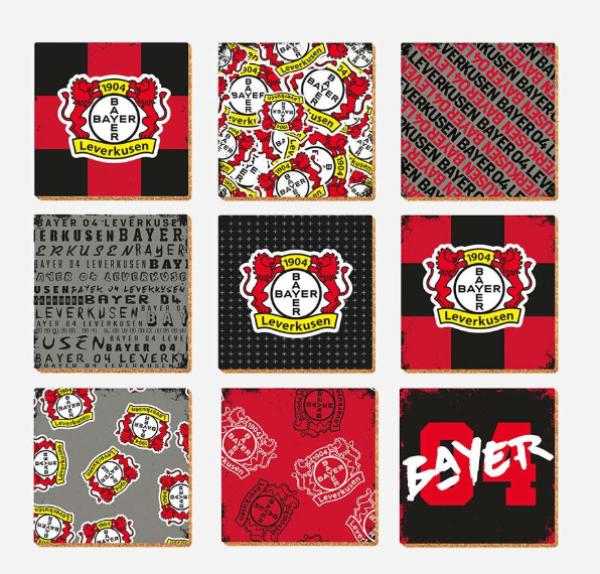 Bayer 04 Leverkusen - Korkuntersetzer 9er-Set Vintage